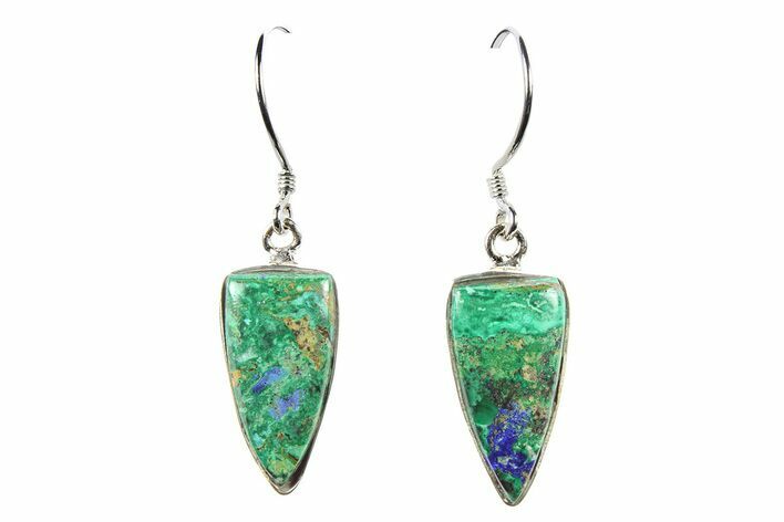 Malachite and Azurite Earrings - Sterling Silver #278882
